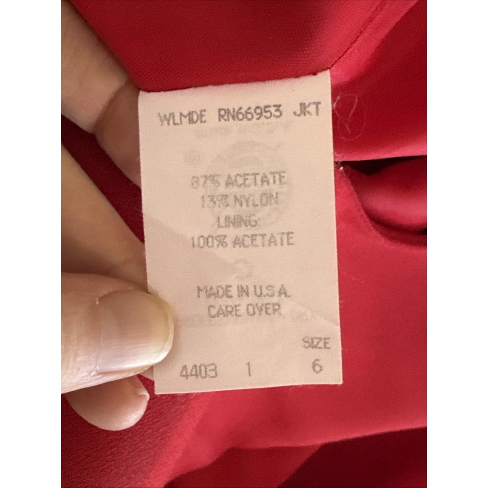 Vintage Talbots Albert Nipon Dress Womens 6 Red Nylon Acetate Made in USA - Picture 11 of 15